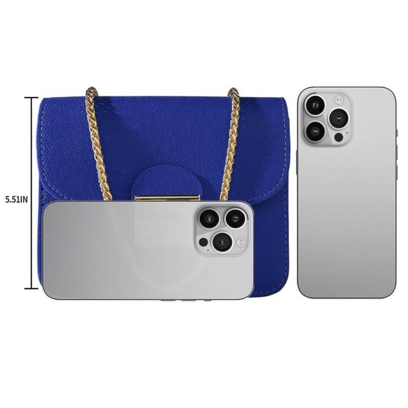 Small Evening Bags for Women Crossbody Bag Chain - Blue-mini Size Clutch - Picture 3 of 7